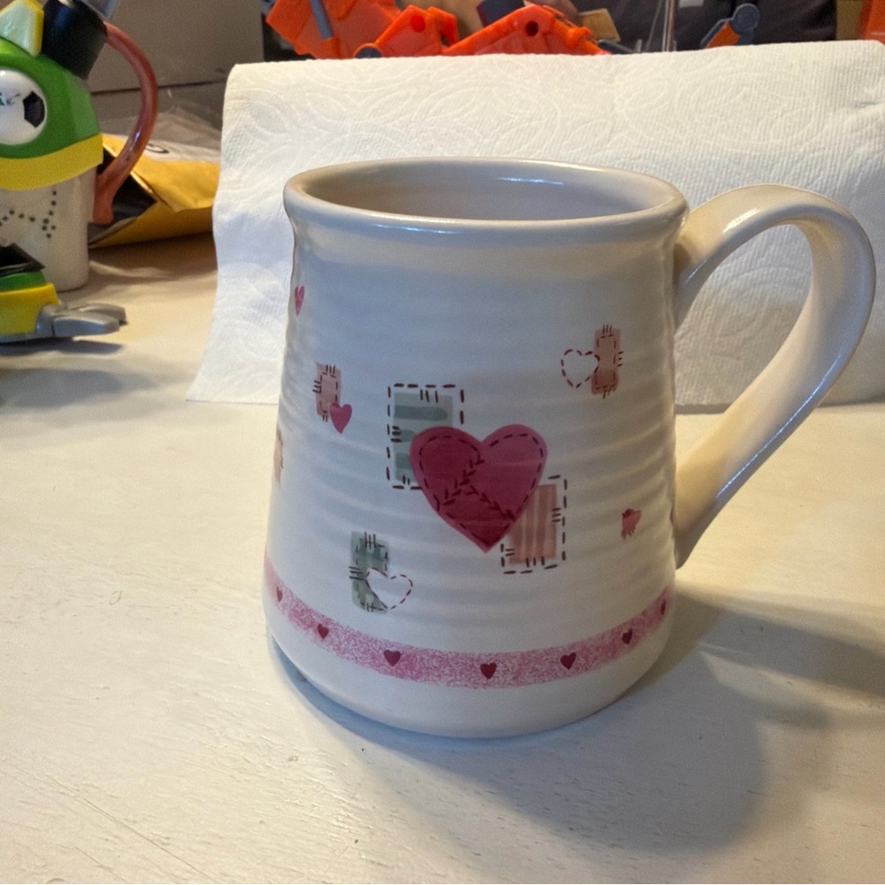 Patchwork heart Pattern Ceramic Mug - Picture 3 of 6